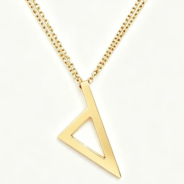 Collier pendentif triangle en or stylisé